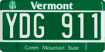 VT license plate YDG911