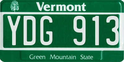 VT license plate YDG913