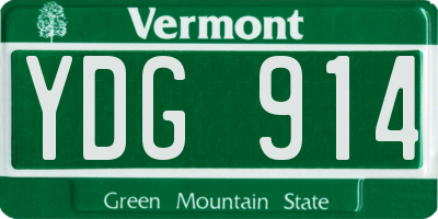 VT license plate YDG914