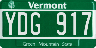 VT license plate YDG917