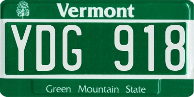VT license plate YDG918