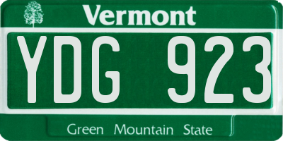 VT license plate YDG923
