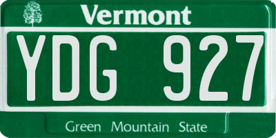 VT license plate YDG927