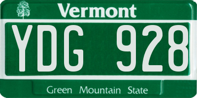 VT license plate YDG928