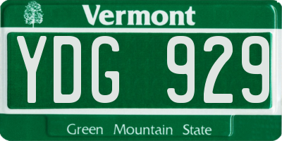 VT license plate YDG929