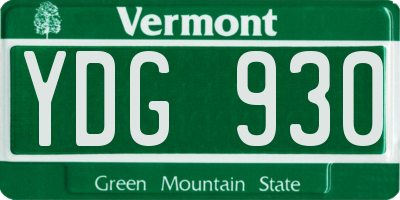 VT license plate YDG930