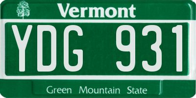 VT license plate YDG931