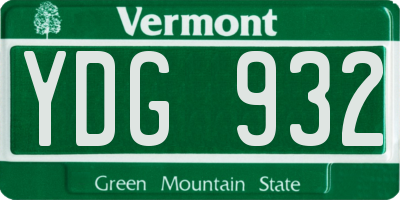 VT license plate YDG932