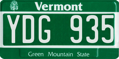 VT license plate YDG935