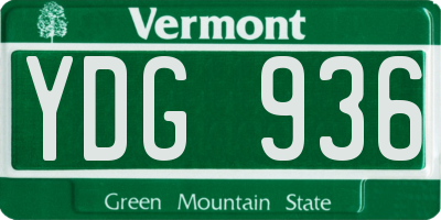 VT license plate YDG936
