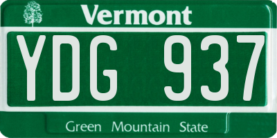 VT license plate YDG937