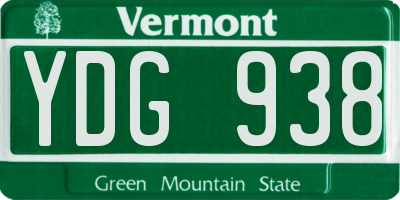 VT license plate YDG938