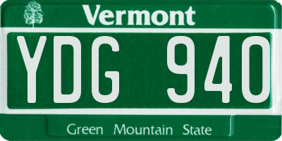 VT license plate YDG940