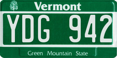 VT license plate YDG942