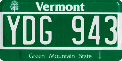 VT license plate YDG943