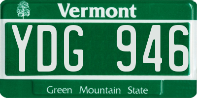 VT license plate YDG946