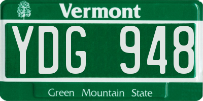 VT license plate YDG948