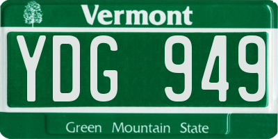 VT license plate YDG949