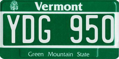 VT license plate YDG950