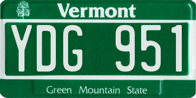 VT license plate YDG951