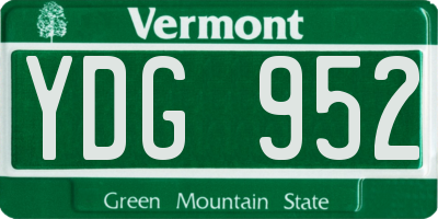 VT license plate YDG952