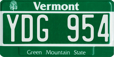 VT license plate YDG954