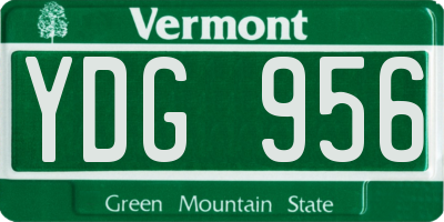VT license plate YDG956
