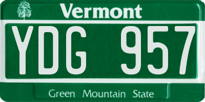 VT license plate YDG957