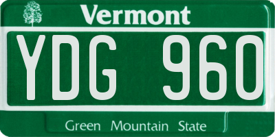 VT license plate YDG960