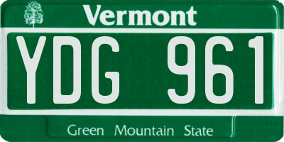 VT license plate YDG961