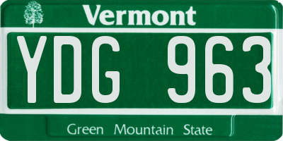 VT license plate YDG963