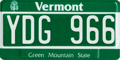 VT license plate YDG966