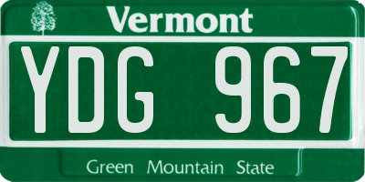 VT license plate YDG967