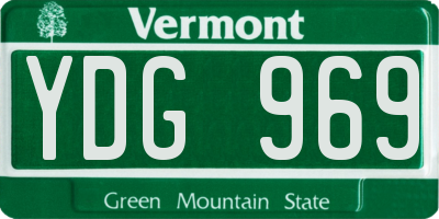 VT license plate YDG969