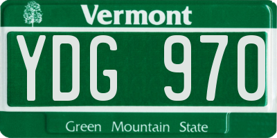 VT license plate YDG970