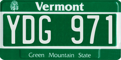VT license plate YDG971