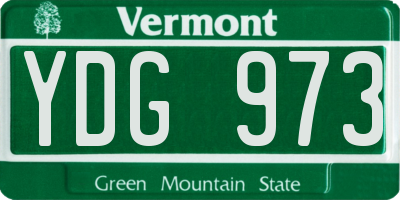 VT license plate YDG973