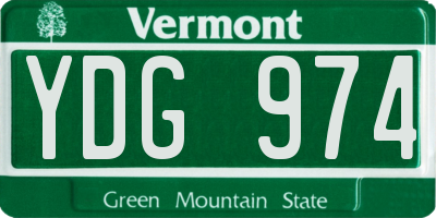 VT license plate YDG974