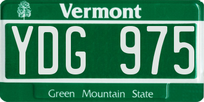 VT license plate YDG975