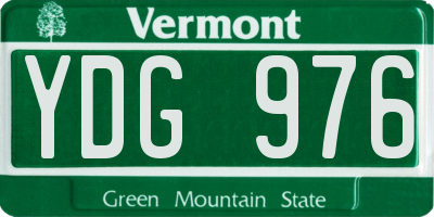 VT license plate YDG976