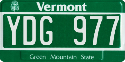 VT license plate YDG977