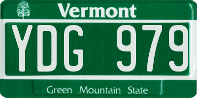 VT license plate YDG979