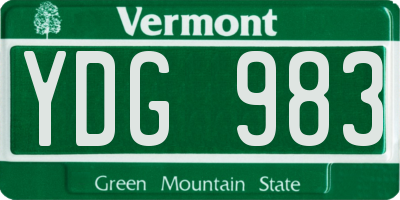 VT license plate YDG983