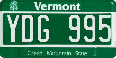 VT license plate YDG995
