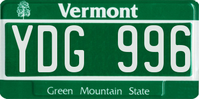 VT license plate YDG996
