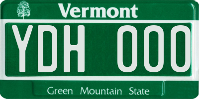 VT license plate YDH000