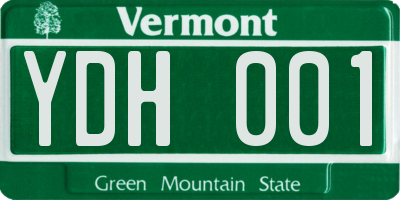 VT license plate YDH001