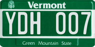 VT license plate YDH007