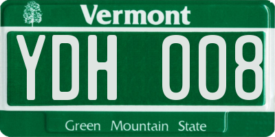 VT license plate YDH008