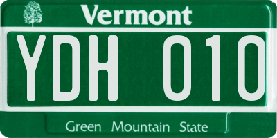 VT license plate YDH010